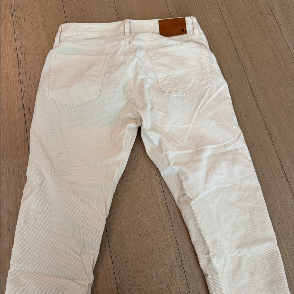 Cream Corduroy Straight-Leg Pants - Picture 2 of 4